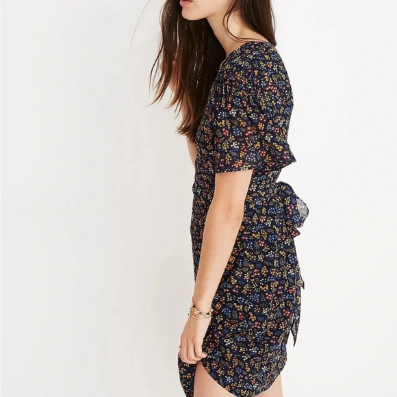 Madewell Cross-Front Mini Dress in Garden Party - Picture 3 of 15